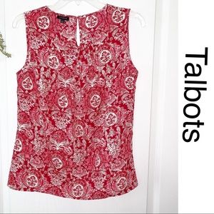 Talbots | Sleeveless Blouse Red and Pink Paisley